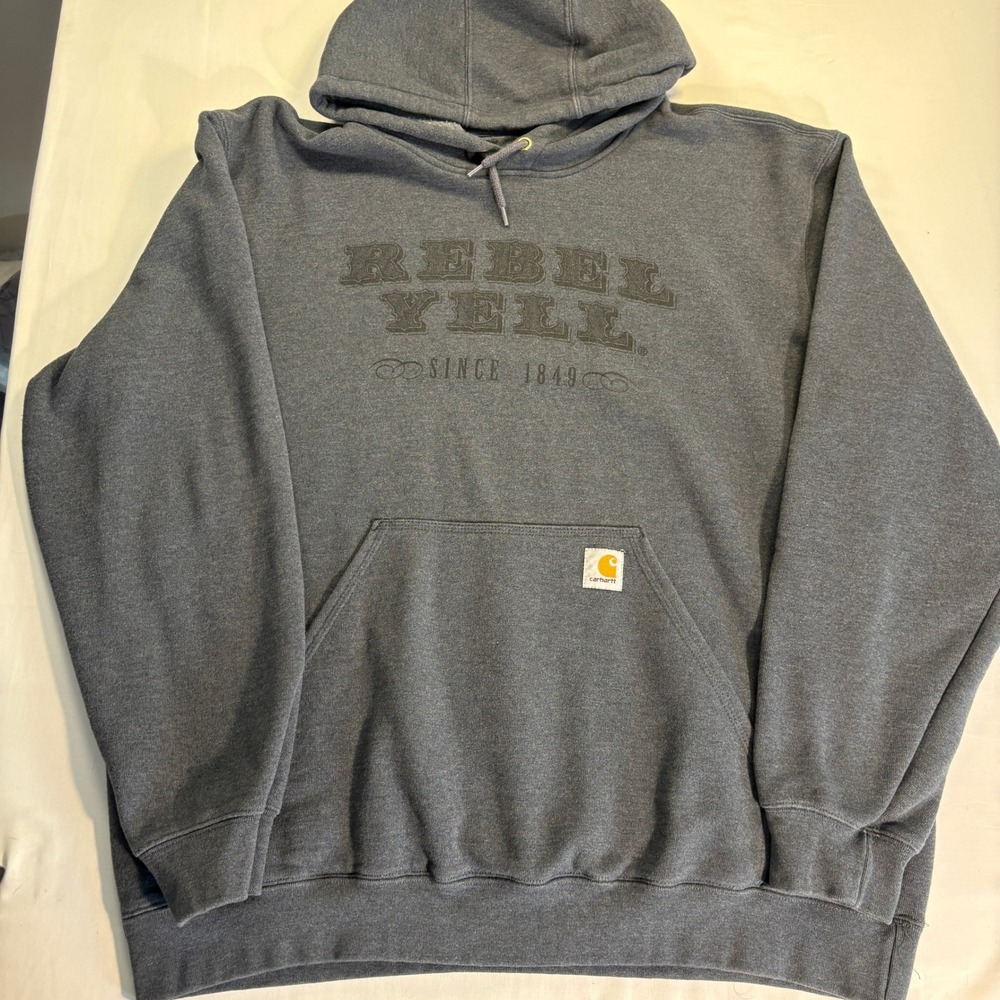 Carhartt Mens XL Original Fit Rebel Yell Graphic Hoodie Gray Sweatshirt